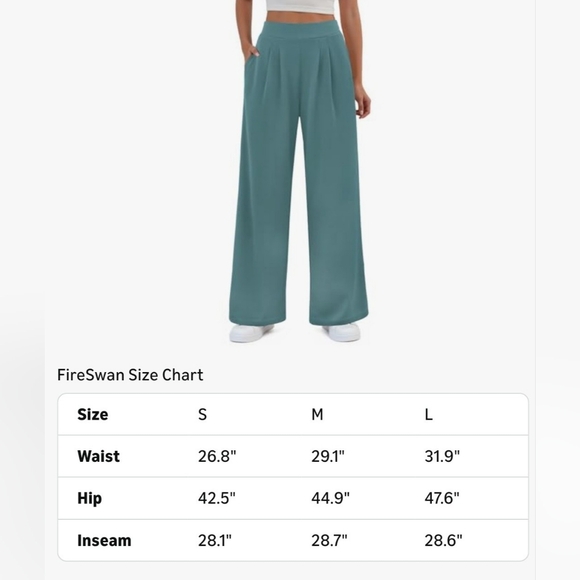 NWT Women's Teal Wide-Leg Pants - Picture 2 of 7